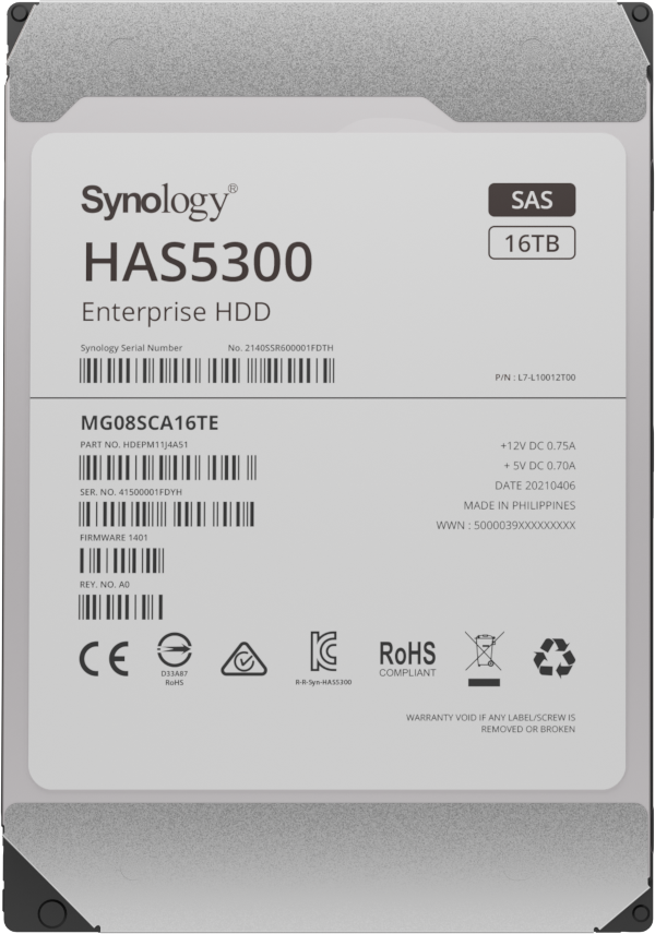 synology has5300-16t interne harde schijf 3.5" 16000 gb sas